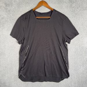 Lululemon Men's Large Black Engineered Ventilation Reflective Running Gym Shirt